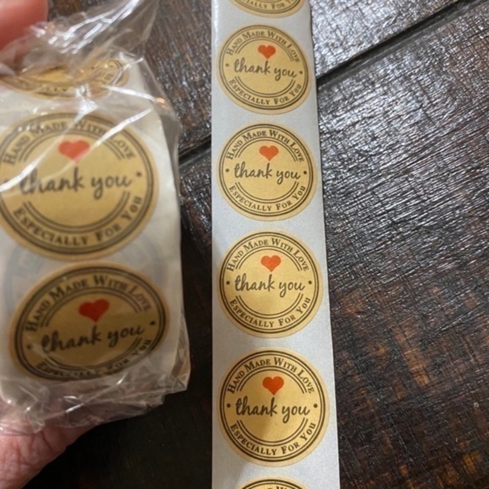 100 1 inch Thank you stickers